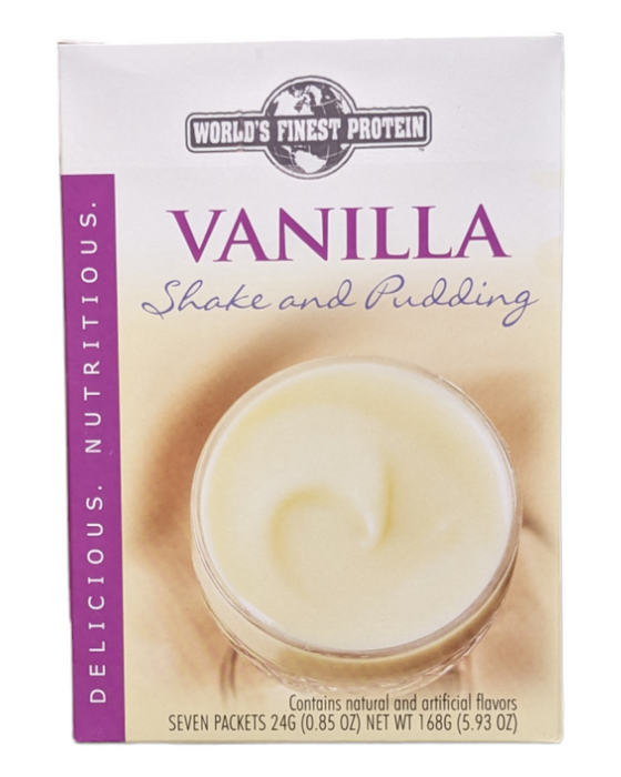 Vanilla Protein  Shake & Pudding - Box of 7 meals - 6 Net Carbs per serving!