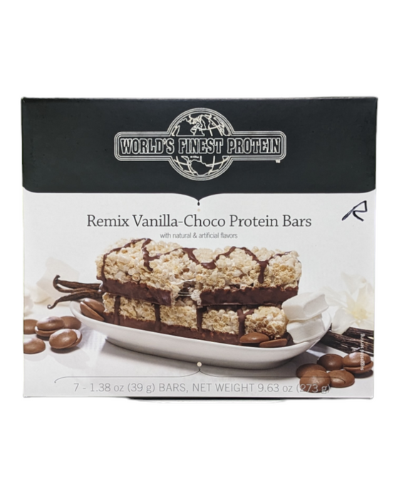 Re-Mix Vanilla-Choco Protein Bar - Box of 7 meals - 7 Net Carbs per serving!
