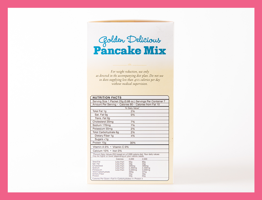 Pancake Protein Mix - Golden Delicious - Box of 7 meals - 5 Net Carbs per serving!